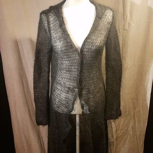 Knitted full length Mohair hoodie cardigan